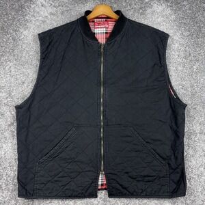 VTG Marlboro Country Store Vest Adult XL Reversible Quilted Plaid 2 in 1